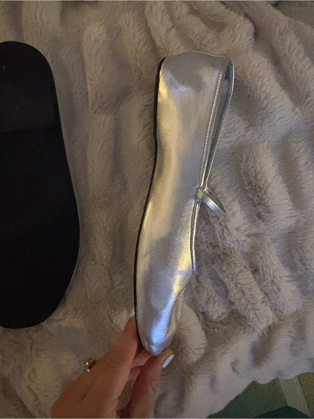 Jeffrey Campbell Metallic Silver Girls Mary Jane Flats